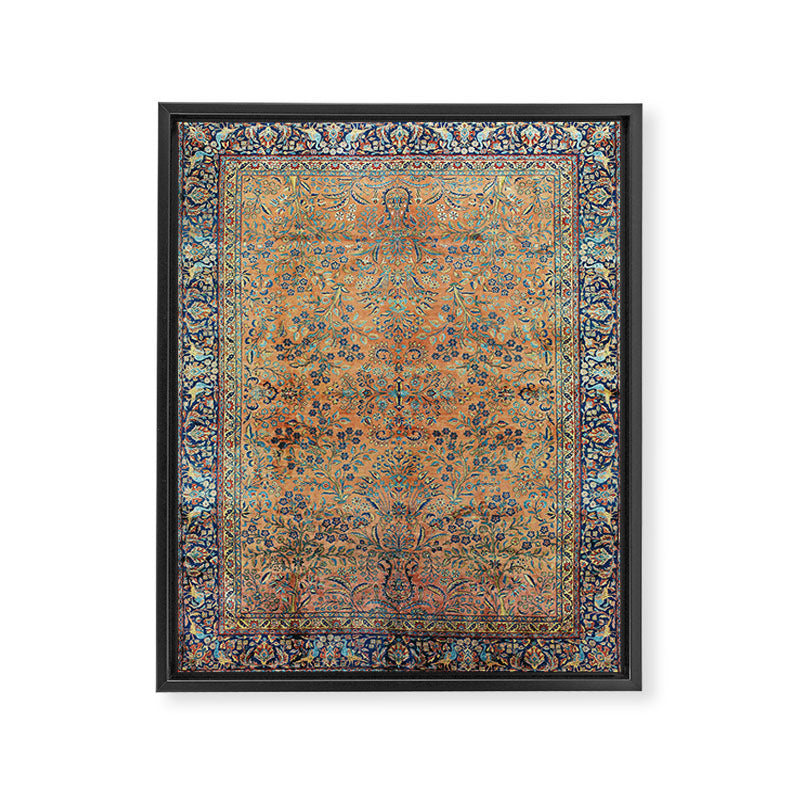 Kashan Floral Persian Carpet Print Framed Canvas Print Gallery Image 6