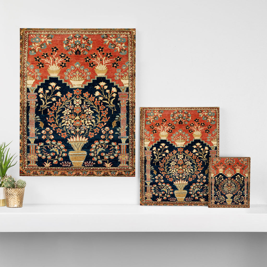 Kashan Poshti  Antique Central Persian Rug Print Canvas Print Gallery Image 3