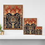 Kashan Poshti  Antique Central Persian Rug Print Canvas Print Gallery Image 3