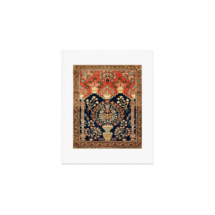 Kashan Poshti  Antique Central Persian Rug Print Art Print Gallery Image 1