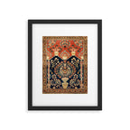 Kashan Poshti  Antique Central Persian Rug Print Framed Art Print Gallery Image 4
