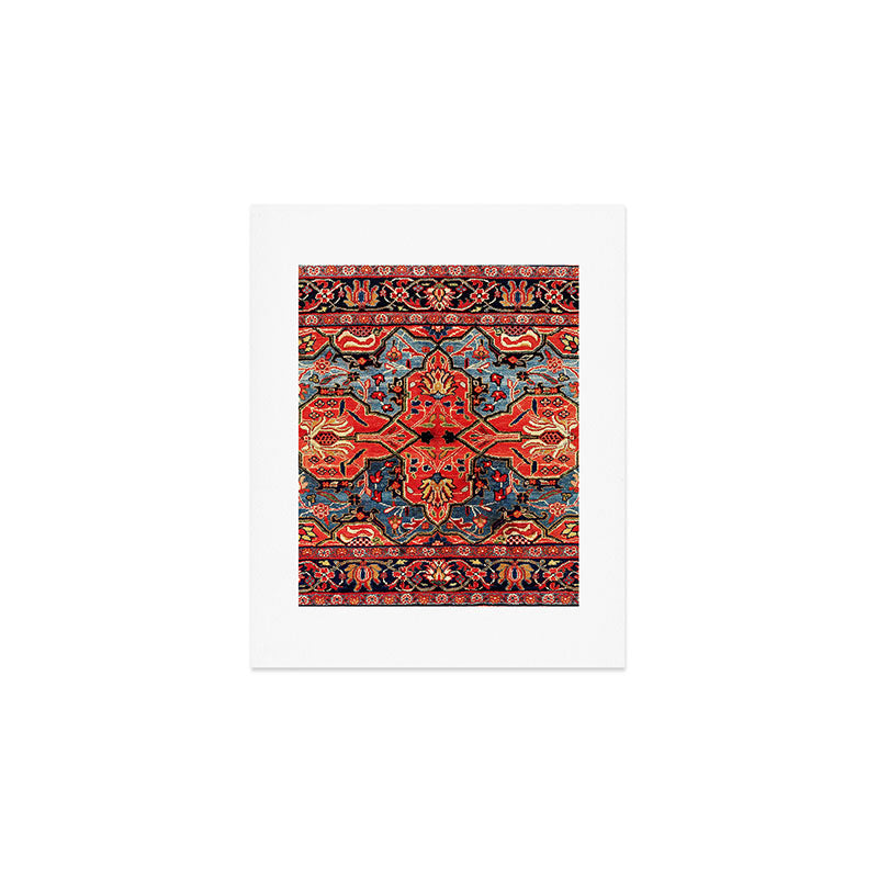 Kashan Poshti Central Persian Rug Print Art Print Gallery Image 1