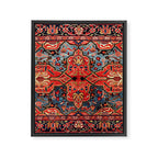 Kashan Poshti Central Persian Rug Print Framed Canvas Print Gallery Image 3