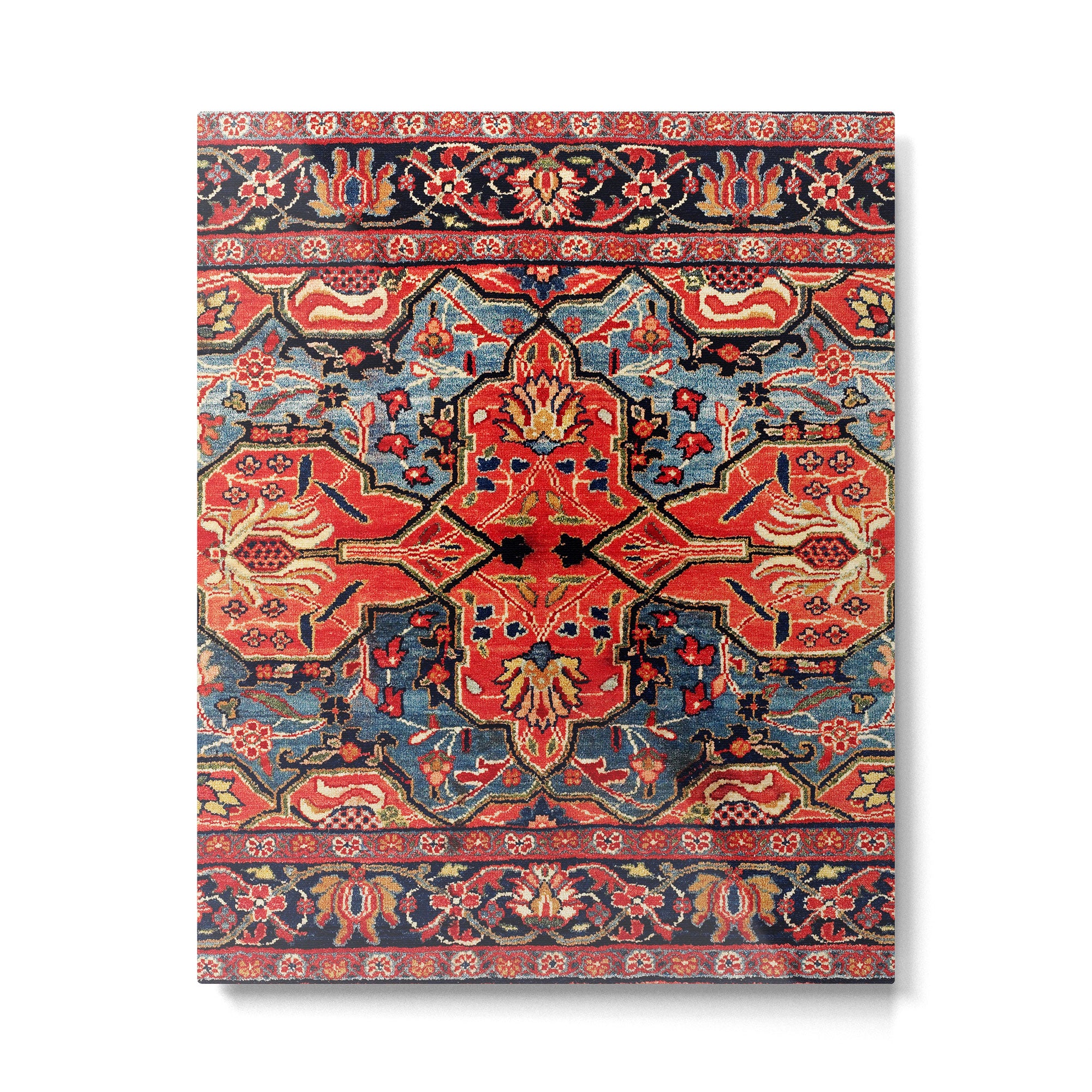 Kashan Poshti Central Persian Rug Print Metal Print Gallery Image 4