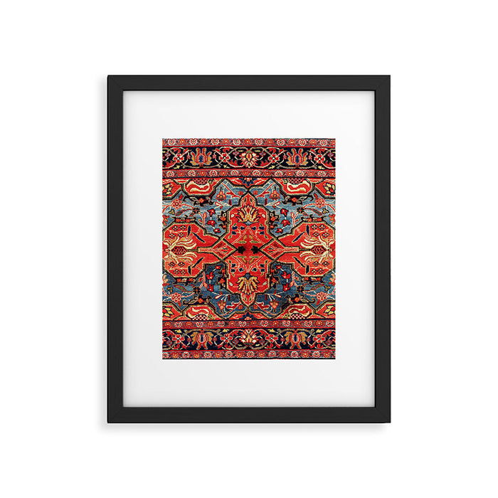 Kashan Poshti Central Persian Rug Print Framed Art Print Gallery Image 1