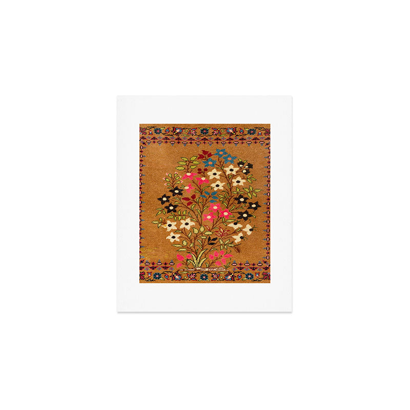 Kashan Vintage Central Persian Mat Print Art Print Gallery Image 1