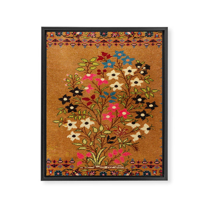 Kashan Vintage Central Persian Mat Print Framed Canvas Print Gallery Image 1
