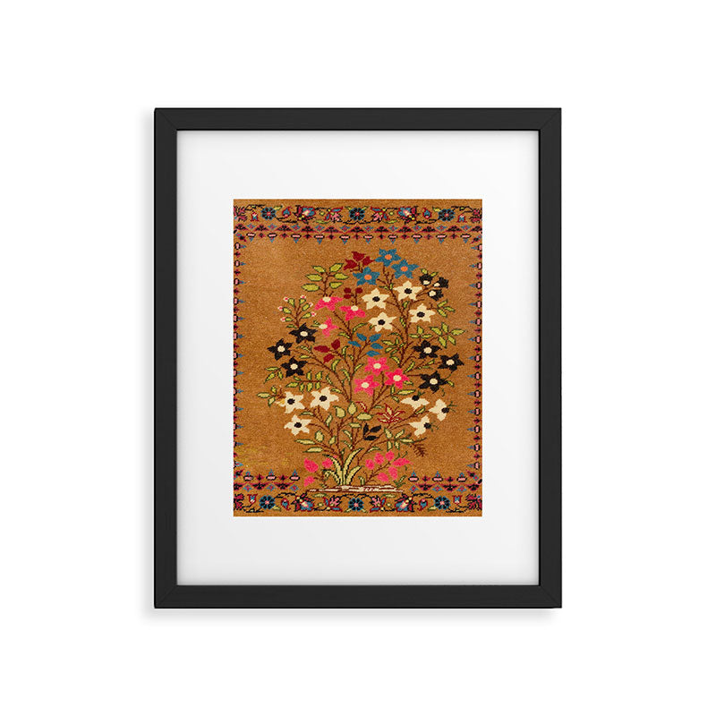 Kashan Vintage Central Persian Mat Print Framed Art Print Gallery Image 6