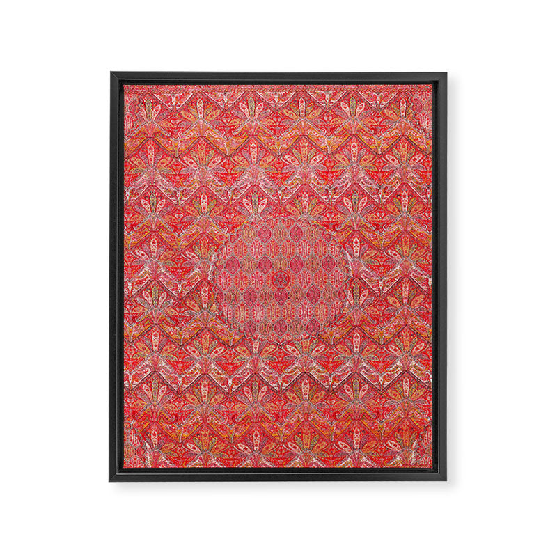 Kashmir North Indian Moon Shawl Print Framed Canvas Print Gallery Image 3