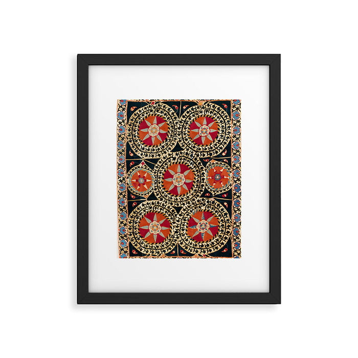 Katti Kurgan Suzani Uzbekistan Embroidery Print Framed Art Print Gallery Image 1