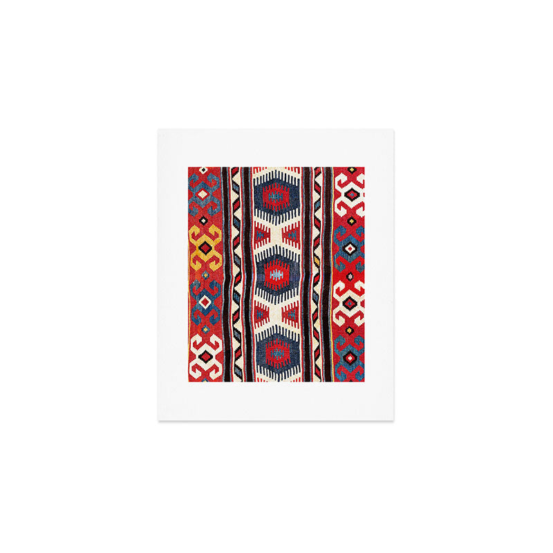 Kazak  Antique Southwest Caucasus Kilim Print Art Print Gallery Image 1