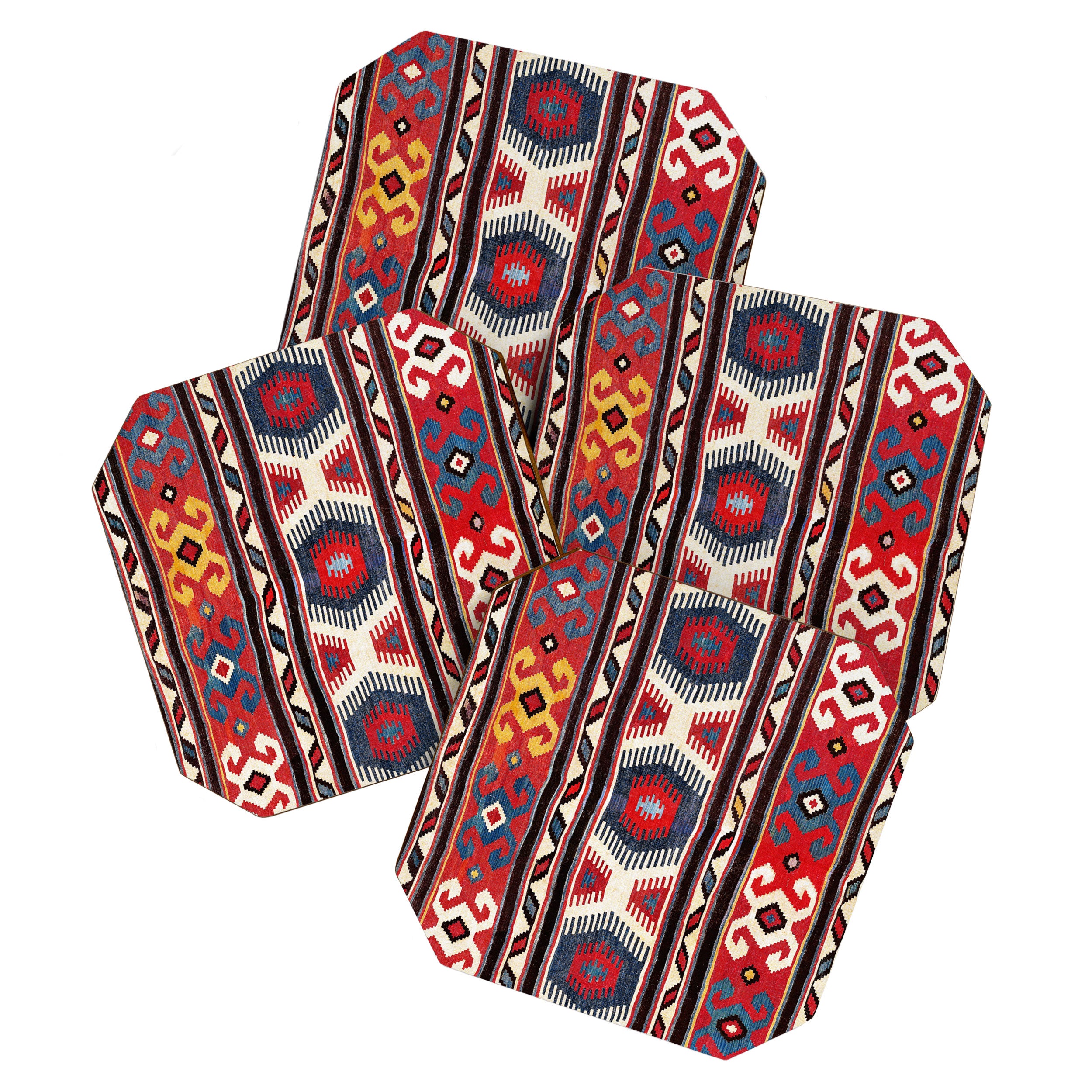 Kazak  Antique Southwest Caucasus Kilim Print Coaster Gallery Image 1