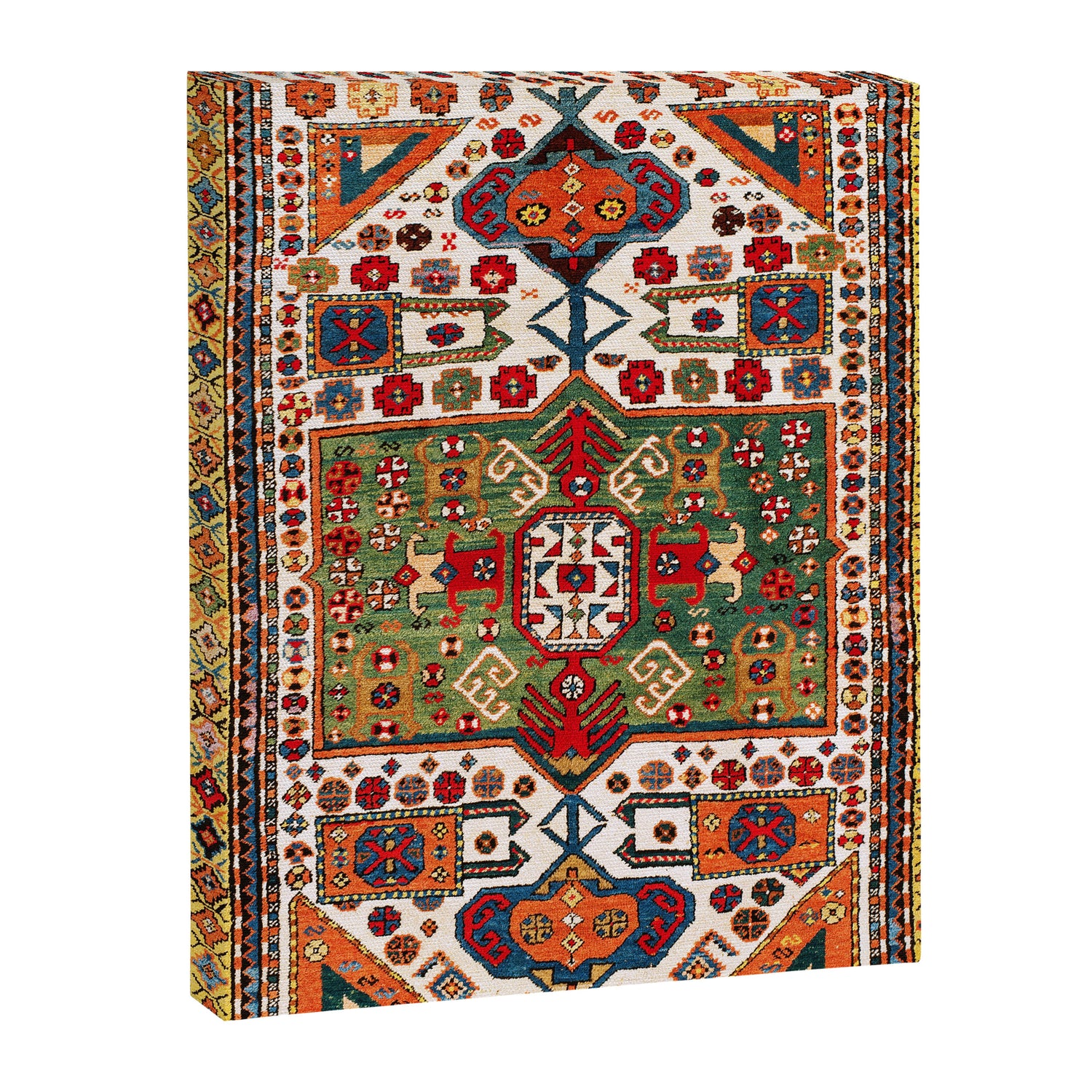 Kazak Antique Southwest Caucasus Rug Print Canvas Print Gallery Image 3