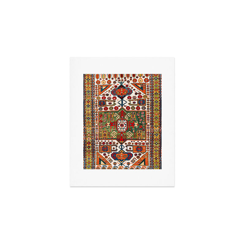 Kazak Antique Southwest Caucasus Rug Print Art Print Gallery Image 1