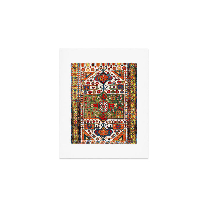 Kazak Antique Southwest Caucasus Rug Print Art Print Gallery Image 1