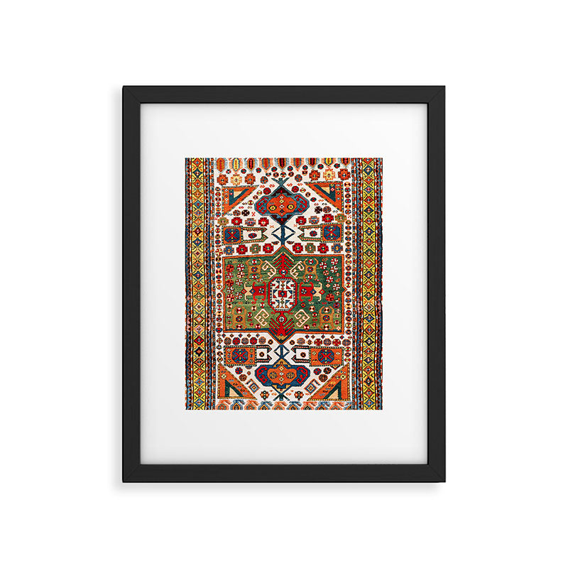 Kazak Antique Southwest Caucasus Rug Print Framed Art Print Gallery Image 4