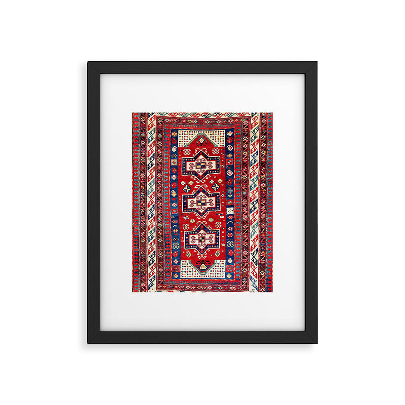 Kazak Fachralo Southwest Caucasus Rug Framed Art Print Gallery Image 4