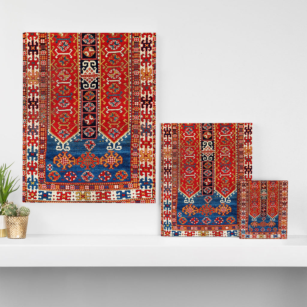Kazak Southwest Caucasus Carpet Fragment Print Canvas Print Gallery Image 3