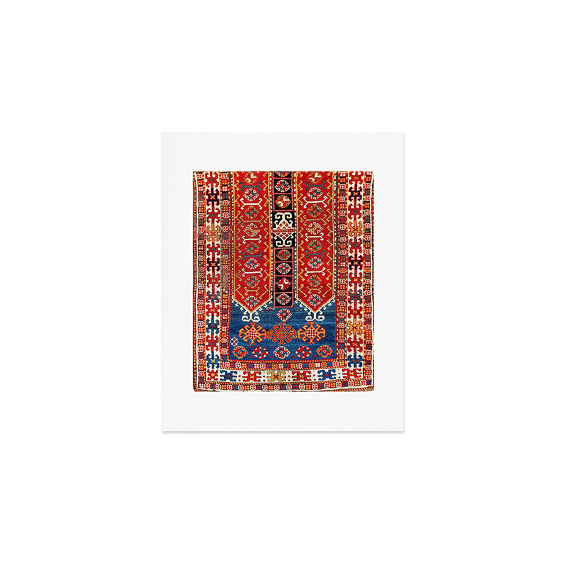 Kazak Southwest Caucasus Carpet Fragment Print Art Print Gallery Image 1