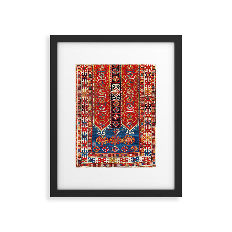 Kazak Southwest Caucasus Carpet Fragment Print Framed Art Print Gallery Image 5