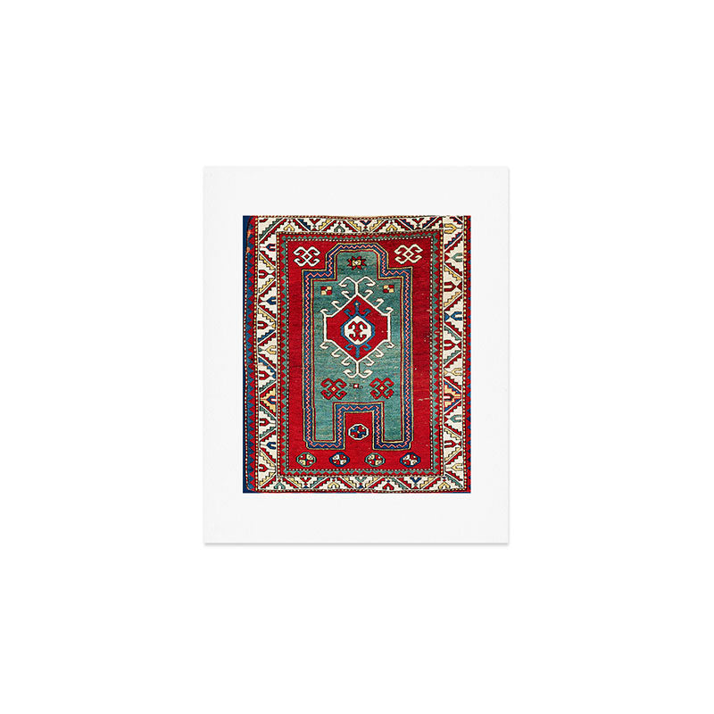Kazak Southwest Caucasus Prayer Rug Print Art Print Gallery Image 1