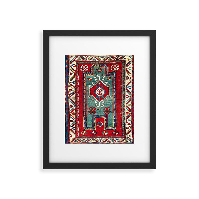 Kazak Southwest Caucasus Prayer Rug Print Framed Art Print Gallery Image 5