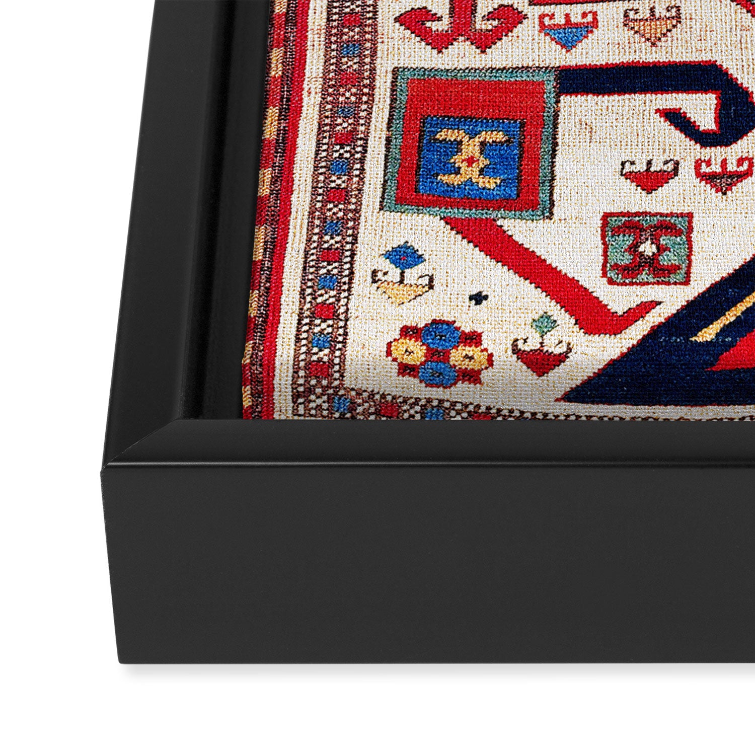 Kazak Southwest Caucasus Rug Framed Canvas Print Gallery Image 3