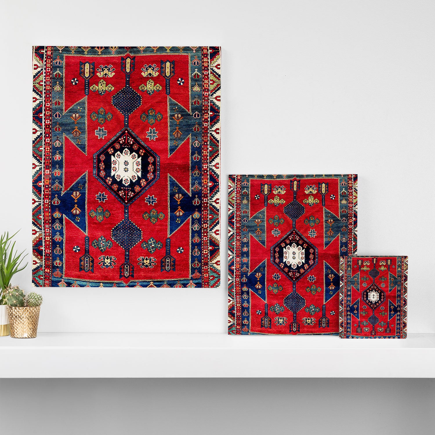 Kazak Southwest Caucasus Rug Canvas Print Gallery Image 3