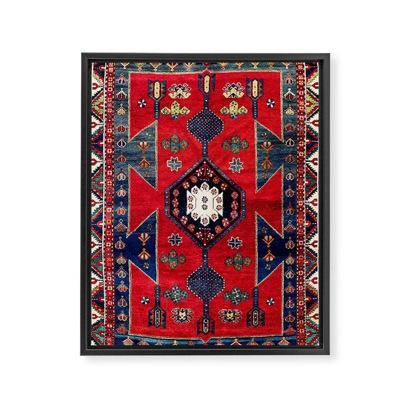 Kazak Southwest Caucasus Rug Framed Canvas Print Gallery Image 3