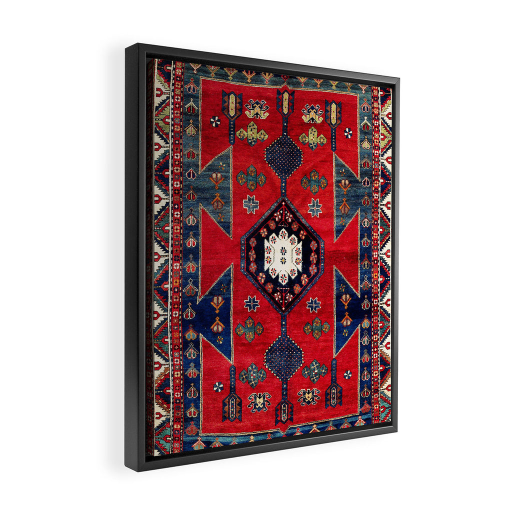 Kazak Southwest Caucasus Rug Framed Canvas Print Gallery Image 2