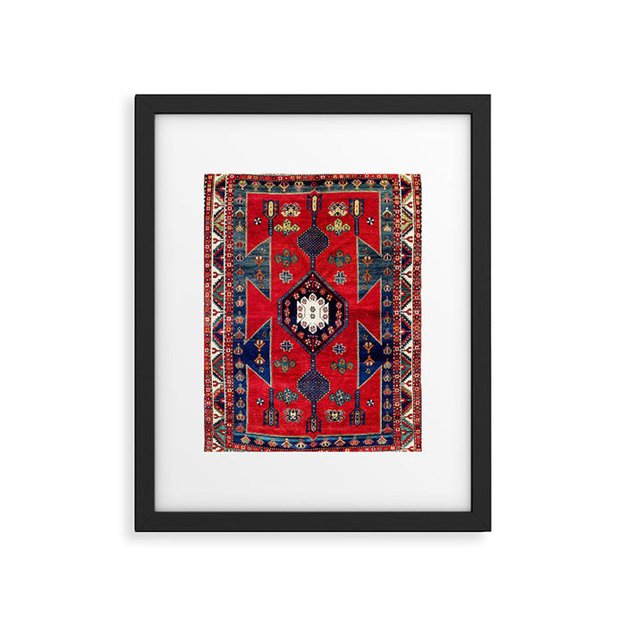 Kazak Southwest Caucasus Rug Framed Art Print Gallery Image 1