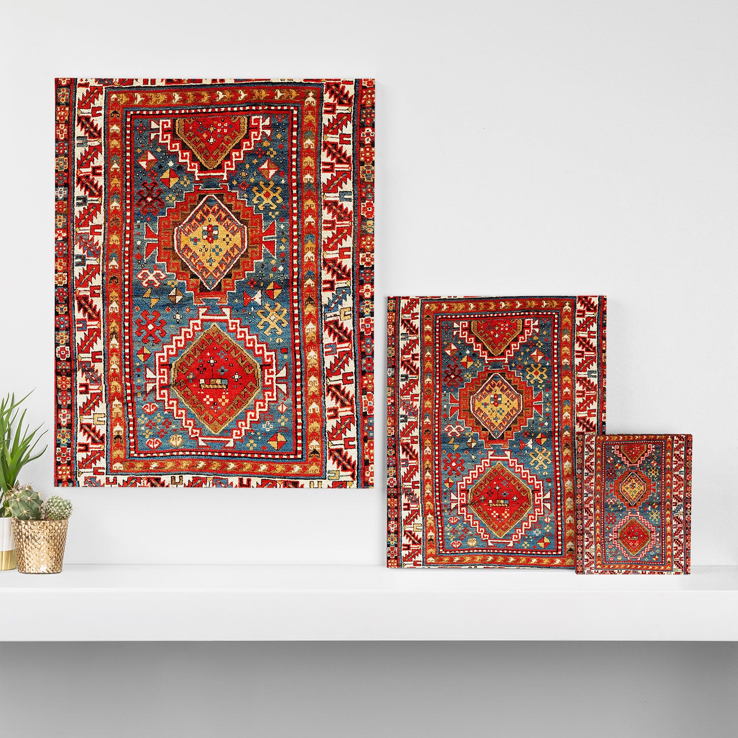 Kazak Southwest Caucasus Rug Print Canvas Print Gallery Image 3