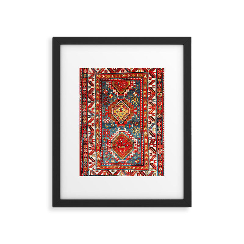 Kazak Southwest Caucasus Rug Print Framed Art Print Gallery Image 5