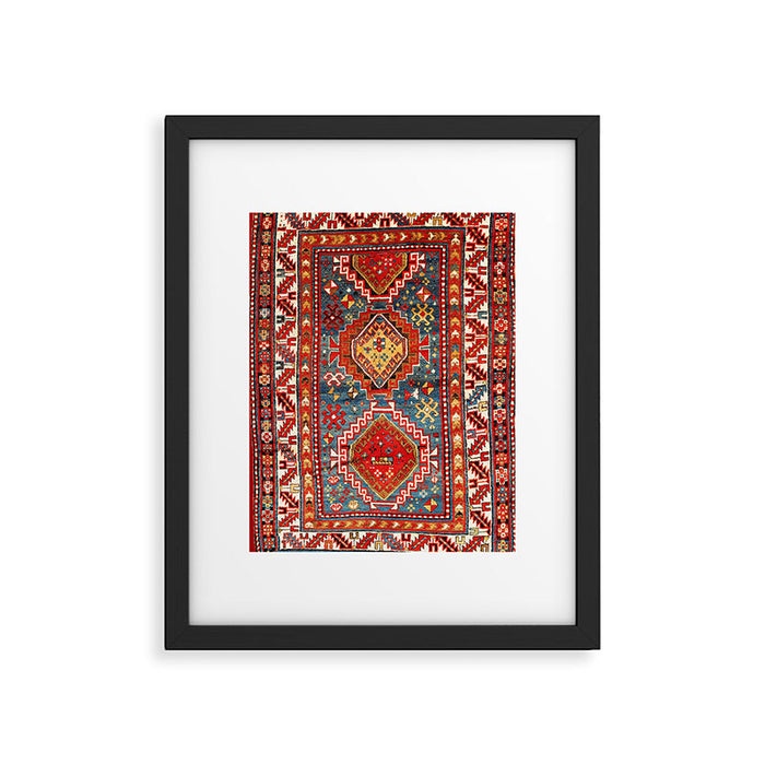 Kazak Southwest Caucasus Rug Print Framed Art Print Gallery Image 1
