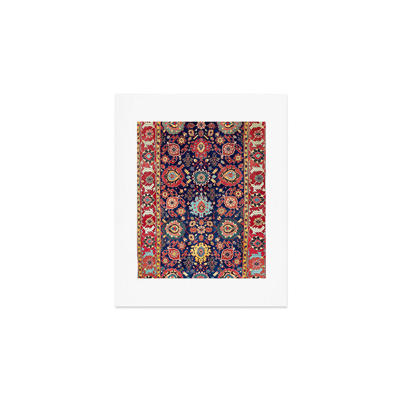Kelleh Northwest Persian Azerbaijan Floral Carpet Print Art Print Gallery Image 1