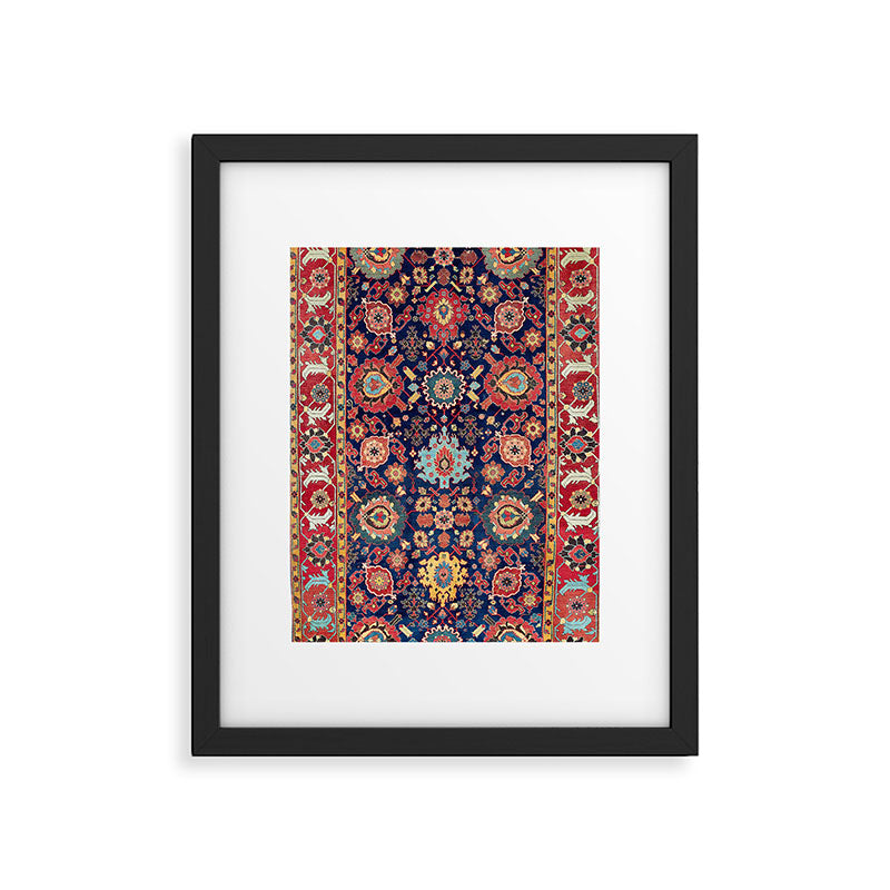 Kelleh Northwest Persian Azerbaijan Floral Carpet Print Framed Art Print Gallery Image 4