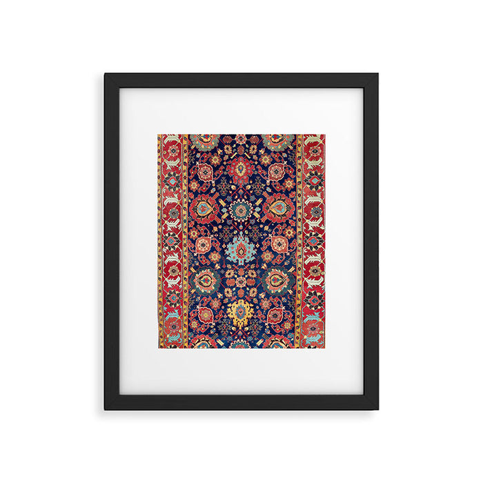 Kelleh Northwest Persian Azerbaijan Floral Carpet Print Framed Art Print Gallery Image 1