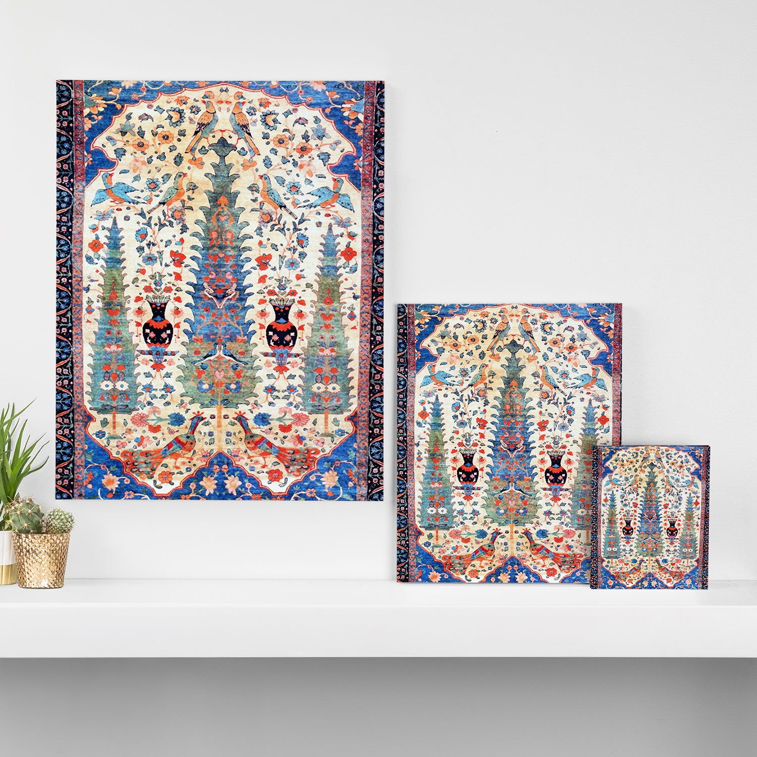 Kerman 19th Century Prayer Rug Print Canvas Print Gallery Image 3
