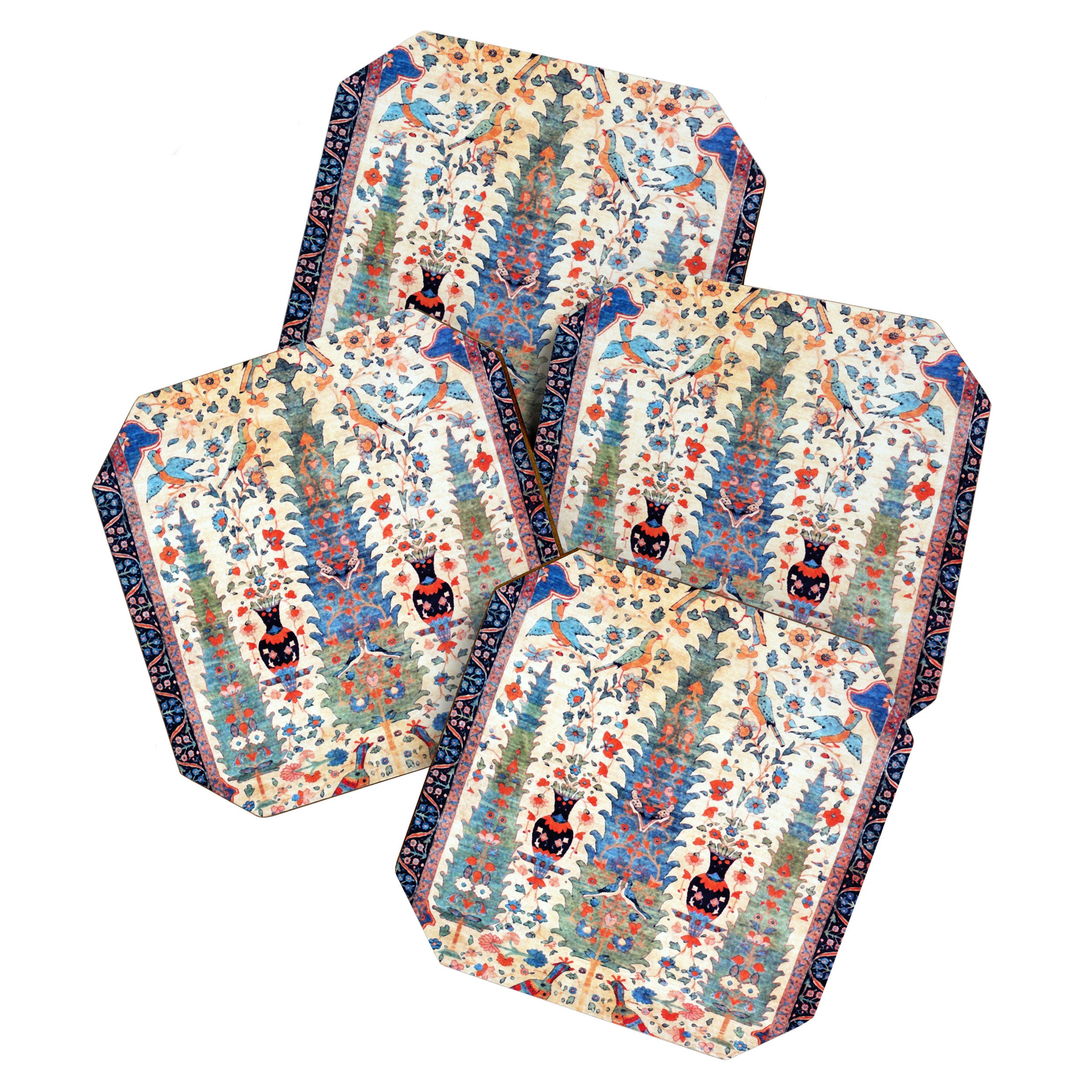 Kerman 19th Century Prayer Rug Print Coaster Gallery Image 1