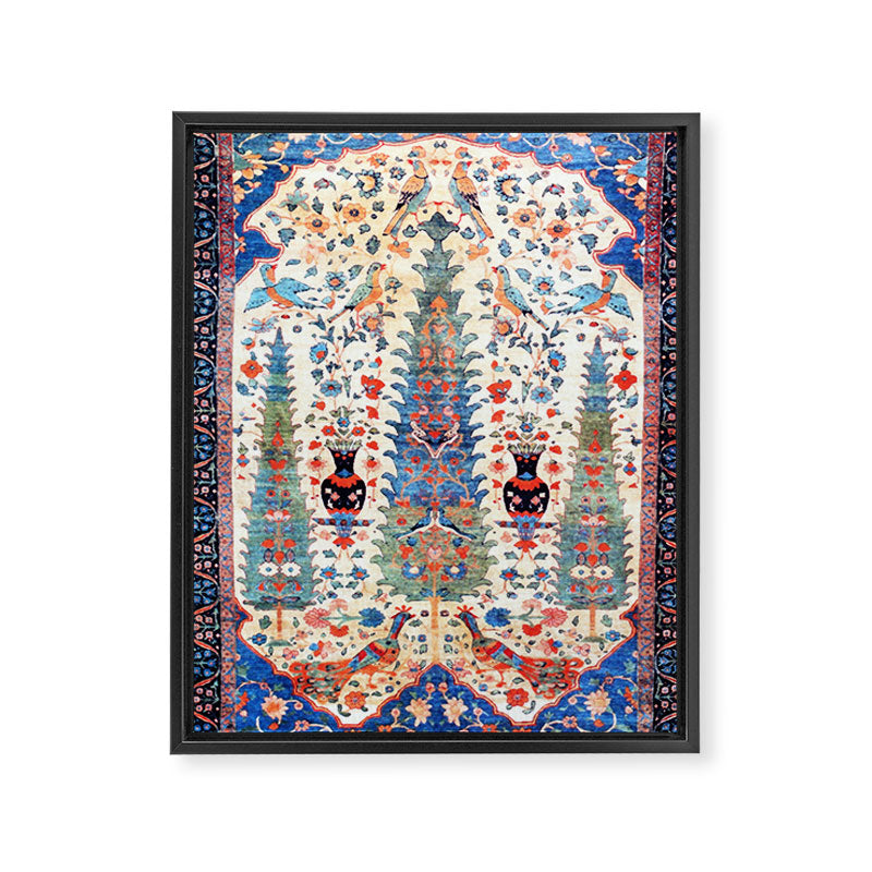 Kerman 19th Century Prayer Rug Print Framed Canvas Print Gallery Image 3