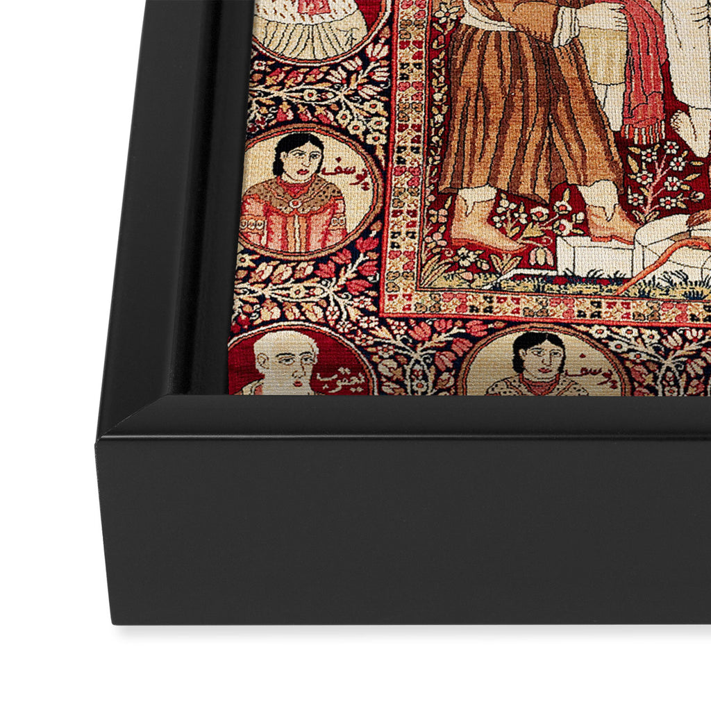 Kerman South Persian Pictorial Rug with Joseph Framed Canvas Print Gallery Image 3
