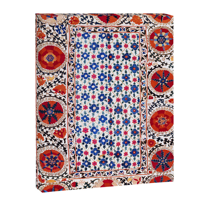 Kermina Nim Suzani  Antique Uzbekistan Embroidery Print Canvas Print Gallery Image 1