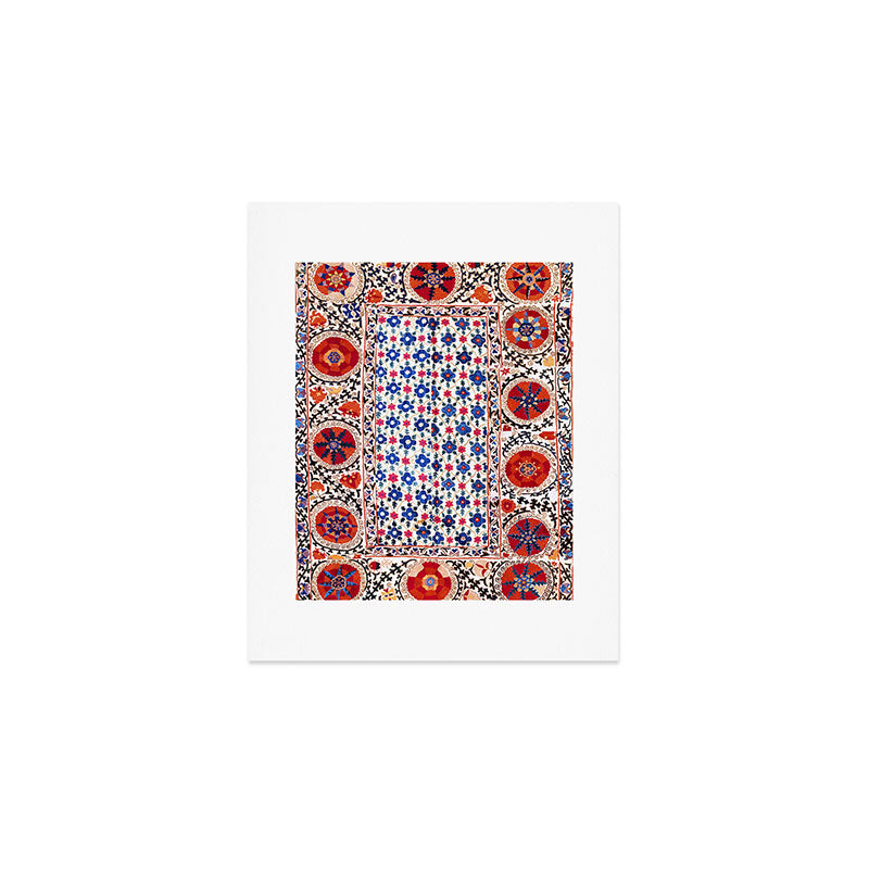 Kermina Nim Suzani  Antique Uzbekistan Embroidery Print Art Print Gallery Image 1