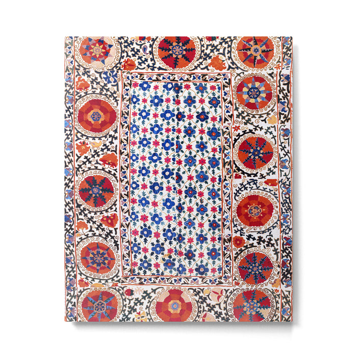 Kermina Nim Suzani  Antique Uzbekistan Embroidery Print Metal Print Gallery Image 1