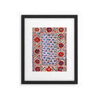 Kermina Nim Suzani  Antique Uzbekistan Embroidery Print Framed Art Print Gallery Image 5