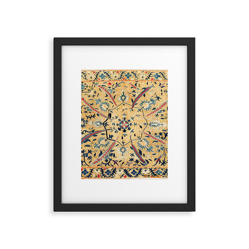 Kermina  Suzani  Antique Uzbekistan Embroidery Print Framed Art Print Gallery Image 5