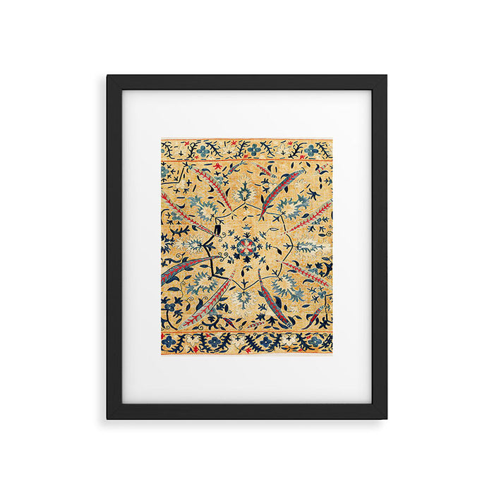 Kermina  Suzani  Antique Uzbekistan Embroidery Print Framed Art Print Gallery Image 1