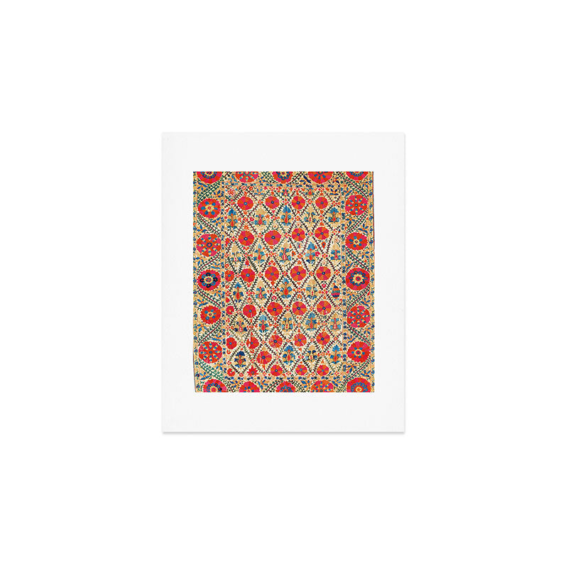 Kermina Suzani Bokhara Uzbekistan Embroidery Print Art Print Gallery Image 1
