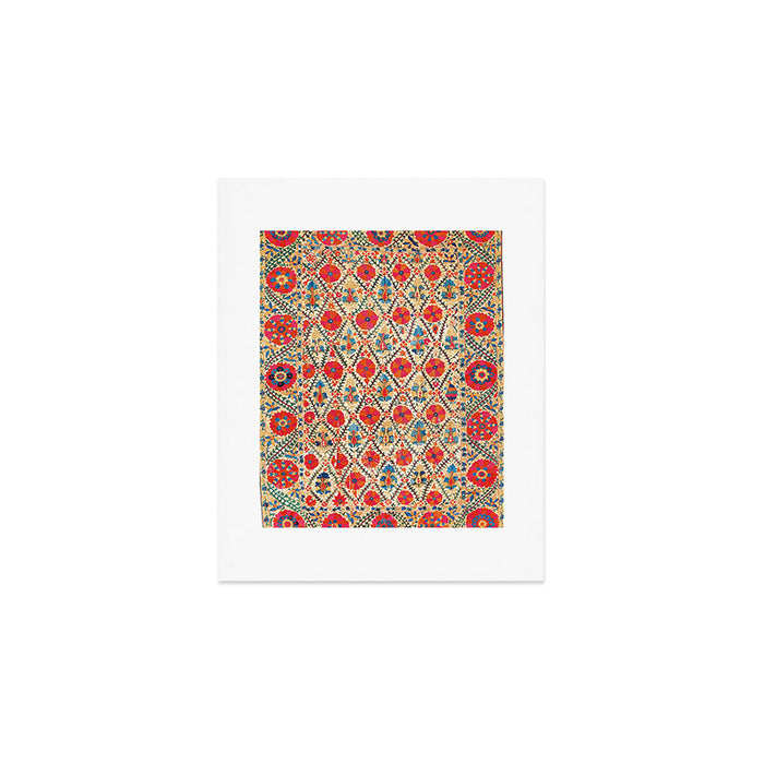 Kermina Suzani Bokhara Uzbekistan Embroidery Print Art Print Gallery Image 1