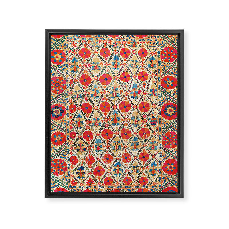 Kermina Suzani Bokhara Uzbekistan Embroidery Print Framed Canvas Print Gallery Image 6